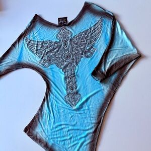 🔥 Black Label Couture Sky Blue Mini Dress
Size XS | Handmade in USA, 100% Cotton